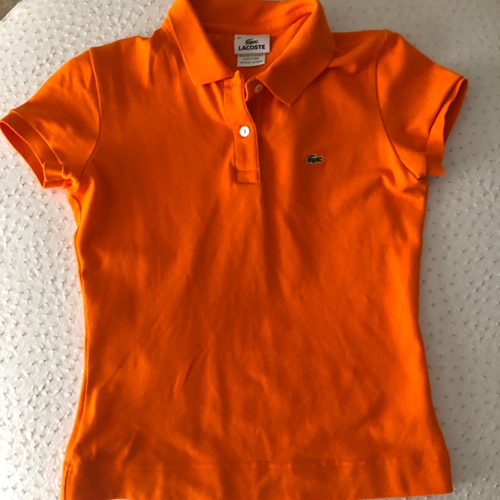 EUC Lacoste women’s polo shirt in orange